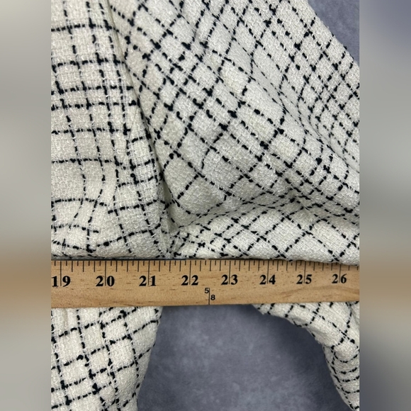 Eloquii Tweed Wrap Jacket Raw Hem Draped Woman Blazer Size 24 - Picture 9 of 11